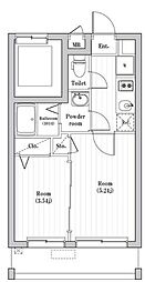 アーバンパーク六町 2Kの間取図画像