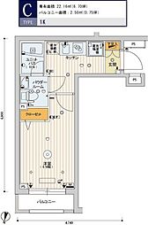 SKYCOURT渋谷北参道 1Kの間取図画像