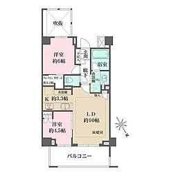 ザ・パークハウス上目黒ピアース 2LDKの間取図画像