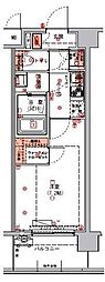 ハーモニーレジデンス東京アーバンスクエア#002 1Kの間取図画像