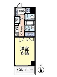 グランヴァン高田馬場 1Kの間取図画像