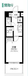 アヴァンツアーレ新宿ピアチェーレ 1Kの間取図画像