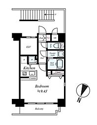 グラントゥルース神田岩本町 ワンルームの間取図画像