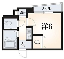 プラシス門前仲町 1Kの間取図画像