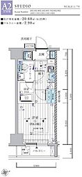 MAINSTAGE北千住3 1Kの間取図画像