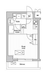 アーバンパーク綾瀬 1Kの間取図画像