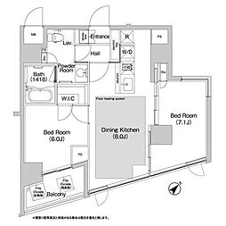 BPRレジデンス渋谷 2DKの間取図画像