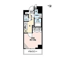 プレール・ドゥーク板橋舟渡 1Kの間取図画像