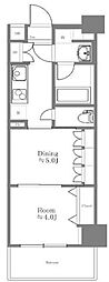 日神デュオステージ浅草三筋 1DKの間取図画像