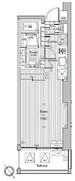 プレミアムキューブ元代々木 ワンルームの間取図画像