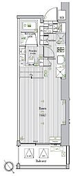 プレミアムキューブ元代々木 ワンルームの間取図画像