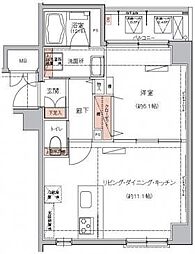 ハーモニーレジデンス東京イーストコア 1LDKの間取図画像