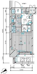 メインステージ蒲田6エグザ 1Kの間取図画像