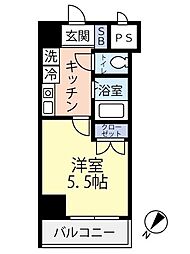 グランヴァン水天宮 1Kの間取図画像