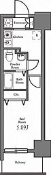 N-stageKumegawa 1Kの間取図画像