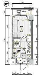 グランヴァンプレミアムイースト川口 1Kの間取図画像
