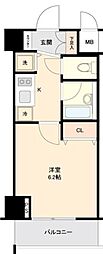 コンシェリア・デュー勝どき 1Kの間取図画像