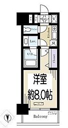 ドゥーエ蔵前 1Kの間取図画像