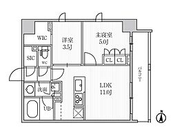 SEASONFLATS菊川 2LDKの間取図画像
