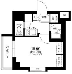 ラグジュアリーアパートメント東中野 1Kの間取図画像