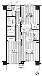パルクヴェール 2LDKの間取図画像