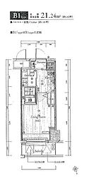 THEパームス東武練馬 1Kの間取図画像