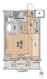 ティモーネプレミアム押上イースト 1Kの間取図画像