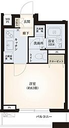 ウィンシティ上野タワー 1Kの間取図画像