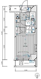 ライズコートスミヨシ 1Kの間取図画像