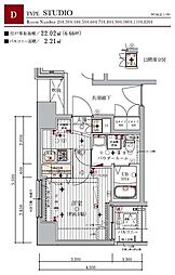 MAINSTAGE北千住2 1Kの間取図画像
