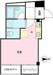 ヴェラーチェ大岡山 ワンルームの間取図画像