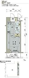 メインステージ西新宿 1Kの間取図画像