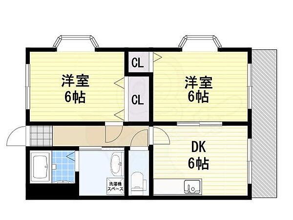 大阪府大阪市生野区巽東１丁目(賃貸マンション2DK・3階・38.88㎡)の写真 その2