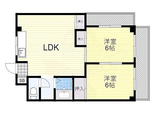 シャンボール今里2番館 ｜大阪府大阪市東成区大今里２丁目(賃貸マンション2LDK・5階・50.00㎡)の写真 その2