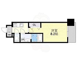リヴェント玉造 1Kの間取図画像