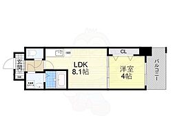 グランパシフィック今里innovation 1LDKの間取図画像