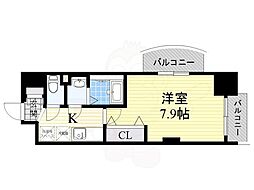 Luxe森之宮 1Kの間取図画像