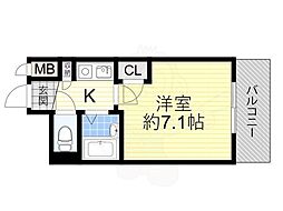 グリーンヒルズ5番館 1Kの間取図画像