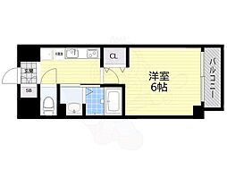 オズレジデンス今里南 1Kの間取図画像