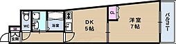 ベルビュー7番館 1DKの間取図画像