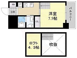 ラカーサ新深江 1Kの間取図画像