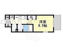 Luxe布施東2 1Kの間取図画像