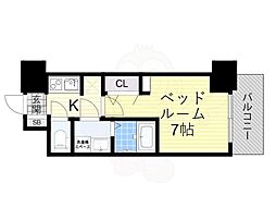 ファーストフィオーレ大阪城イースト 1Kの間取図画像
