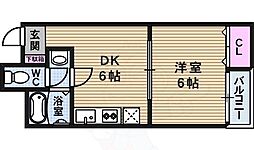 鶴橋ドリームハイツ 1DKの間取図画像