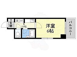 ラフェリオ新深江 1Kの間取図画像