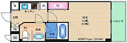 エス・レジデンス天王寺 1Kの間取図画像