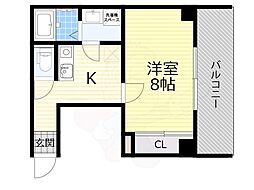 クイーンライフ東今里 1Kの間取図画像