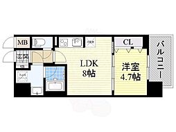 セイワパレス天王寺真田山 1LDKの間取図画像