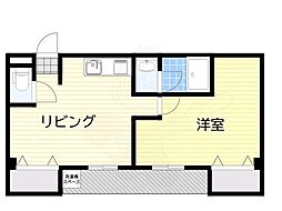 エムプリス上町 1LDKの間取図画像