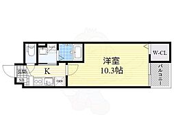 エクセレント藤田 1Kの間取図画像